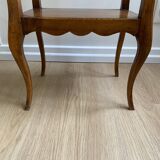 Small bedside table, nightstand, two-top ash plant stand with discreet drawer