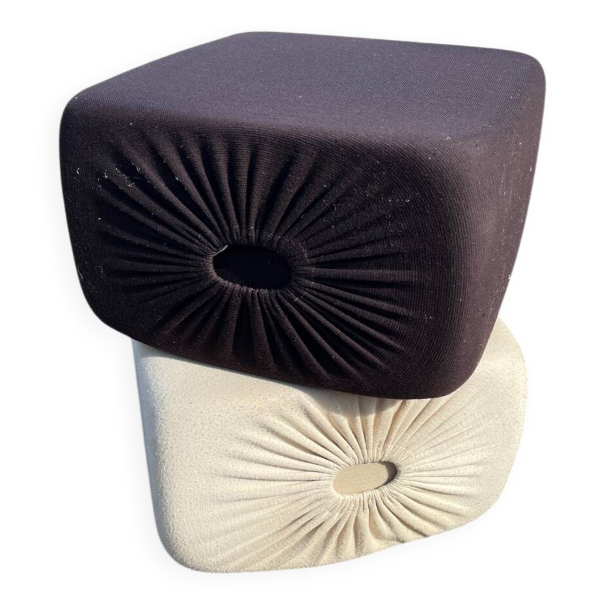 Vintage set of 2 poufs 1970 Pierre Cardin sofa by Jersey Racine