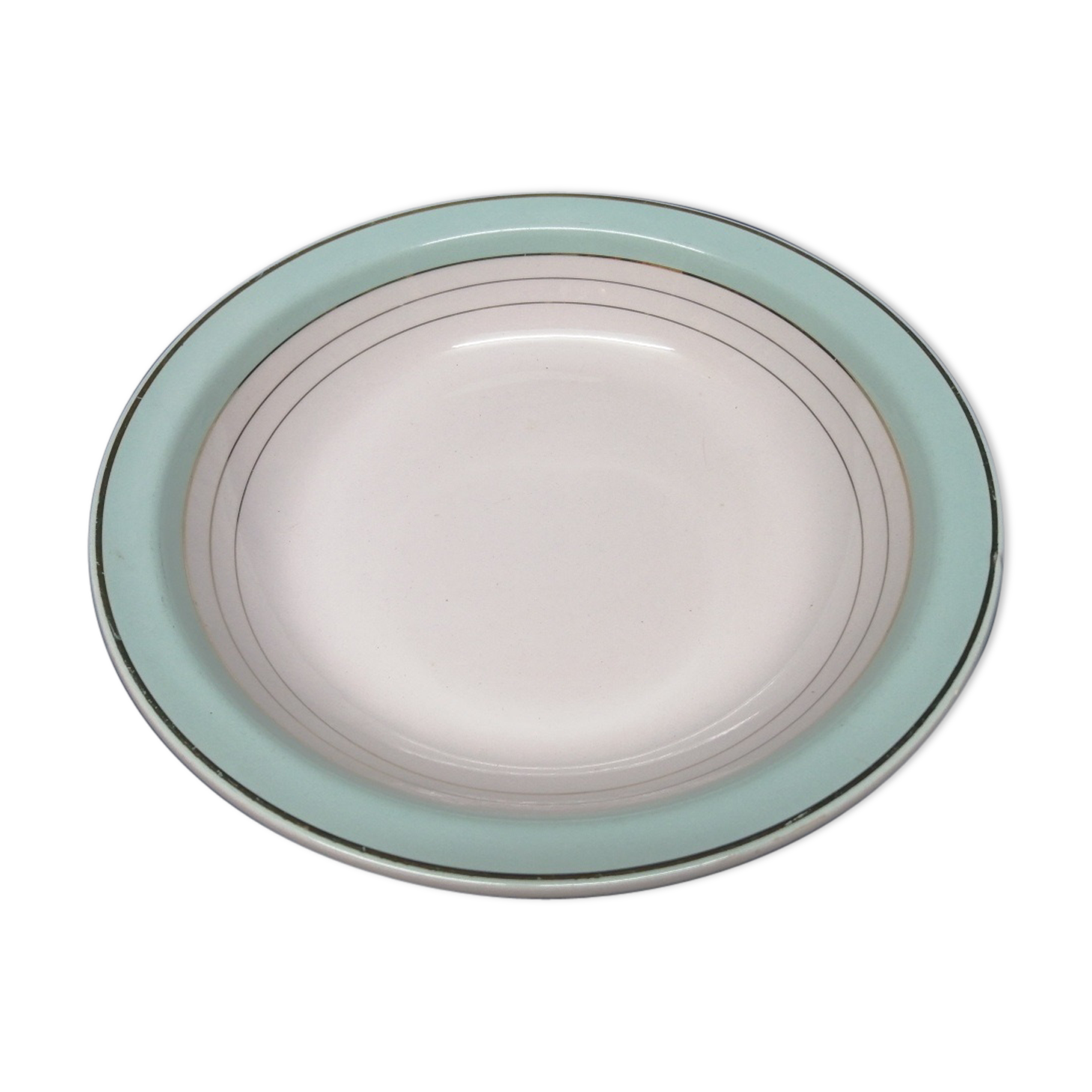 Flat Creux Lunéville Regency Ancient Porcelain water green