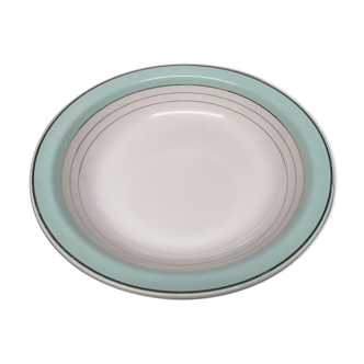 Flat Creux Lunéville Regency Ancient Porcelain water green