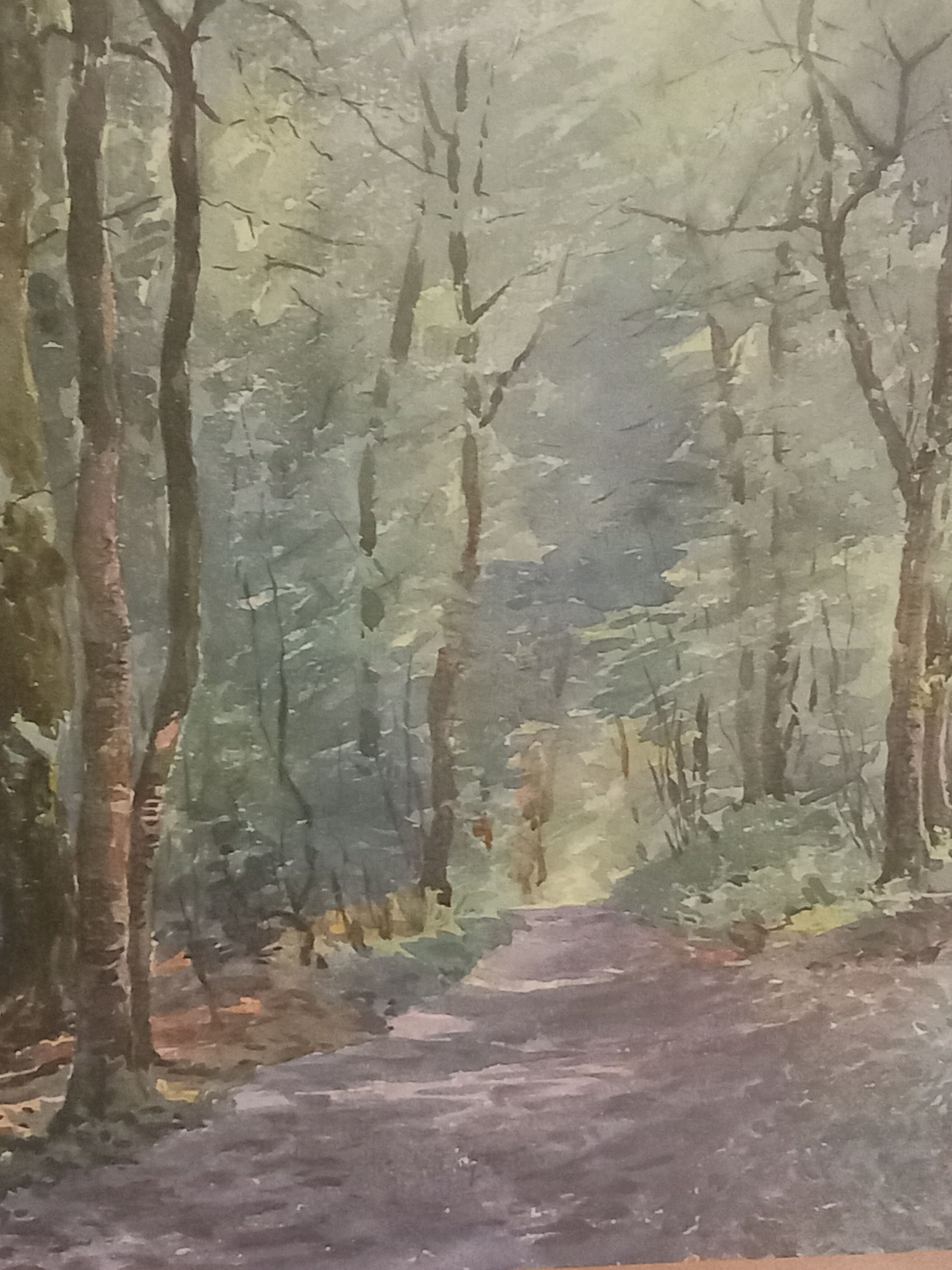 Old painting-forest landscape