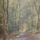 Tableau ancien-paysage forêt