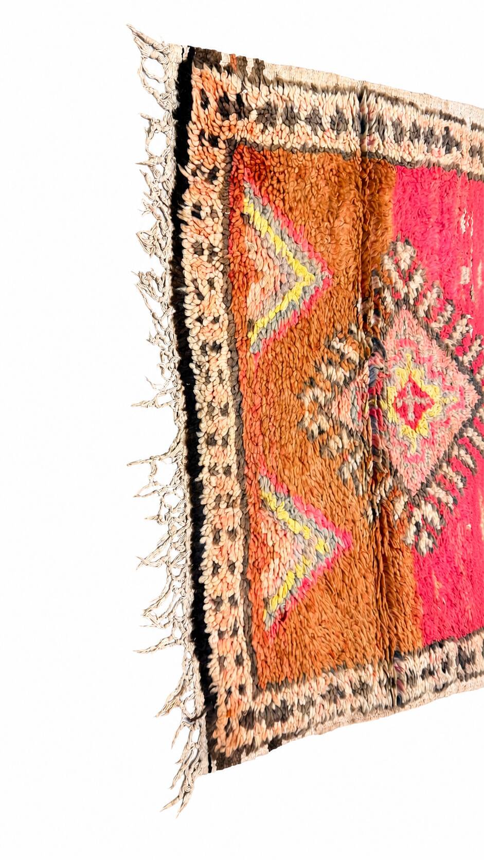 Vintage Moroccan Berber carpet hallway in wool – Unique piece – 90 × 390 cm