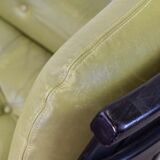 Leather swivel armchair