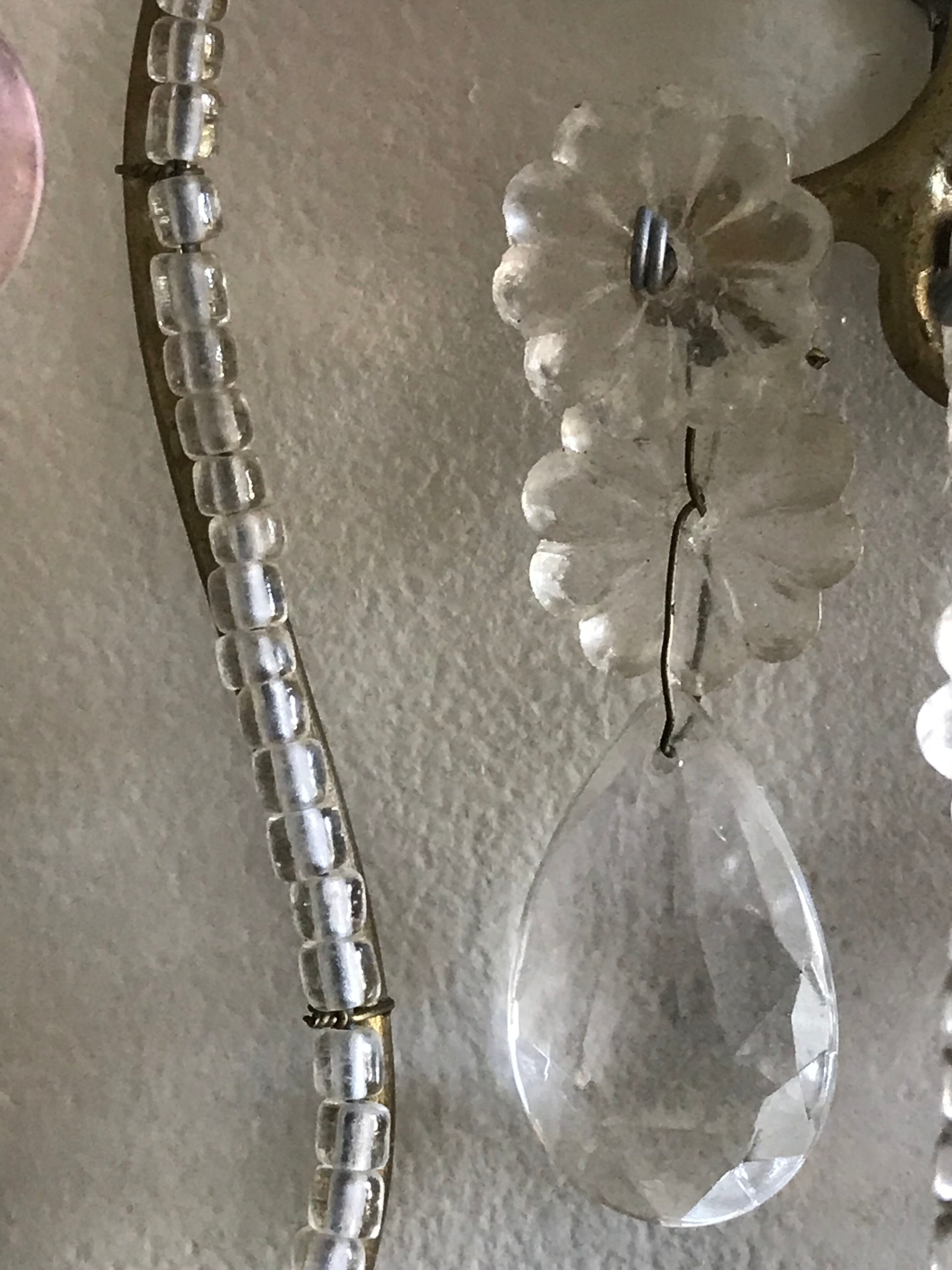 Pairs of Murano crystal wall lamps 1940