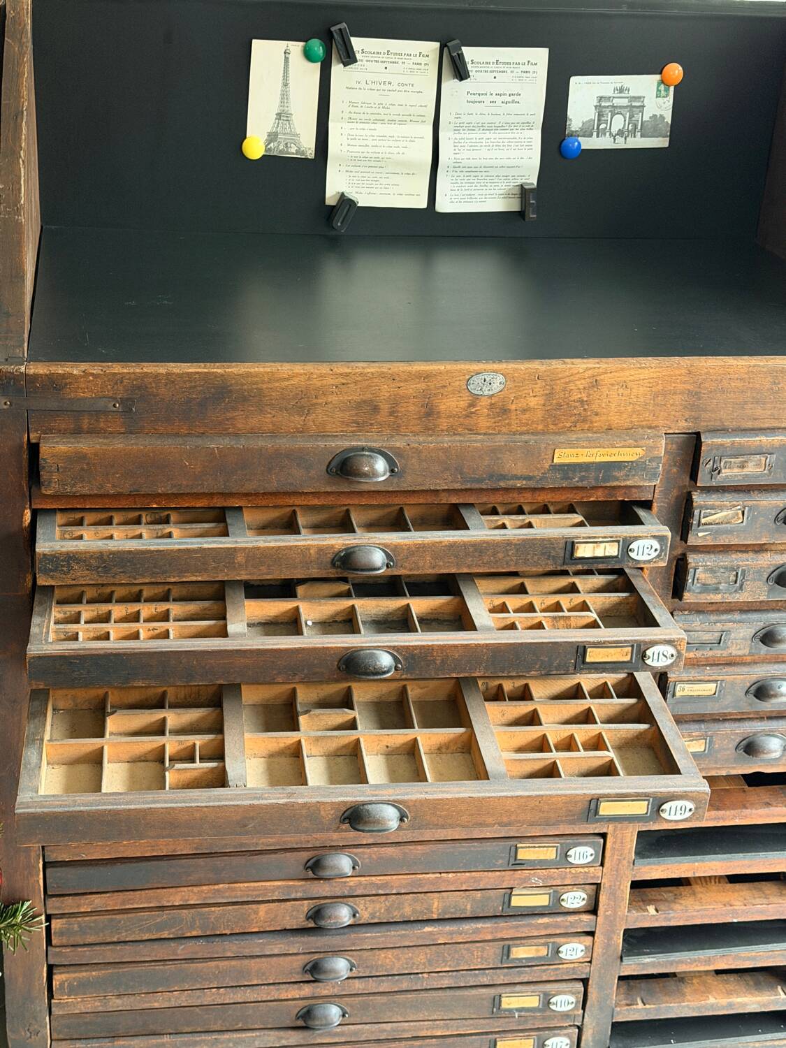 Old workshop drawer unit