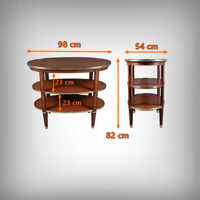 Dessert 3 trays in mahogany, Louis XVI style – 1900