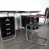 Black lacquered desktop Petr Vichr for Konova Bauhaus Ttchecoslovaque 1930 s