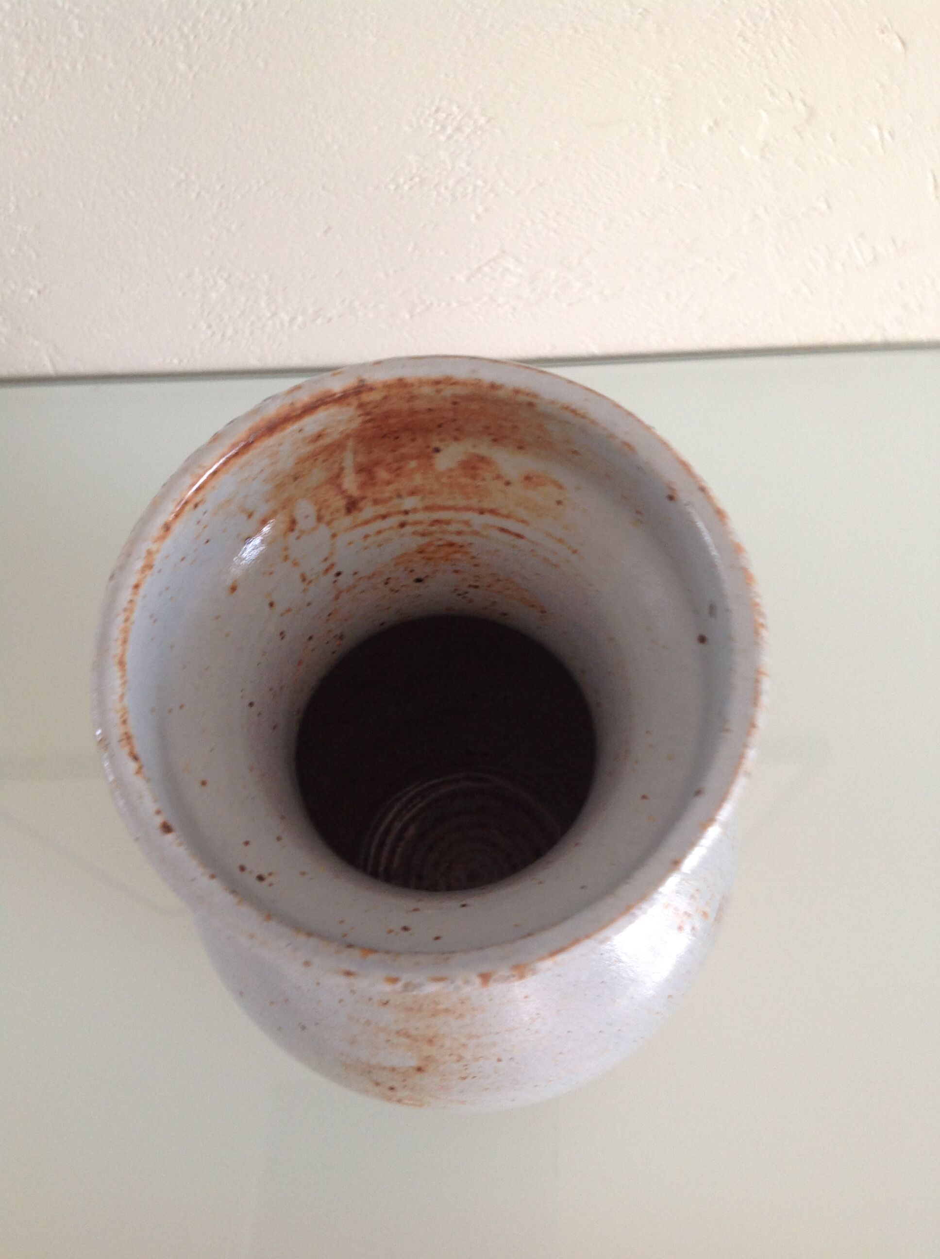 Ball vase grey vintage ceramic