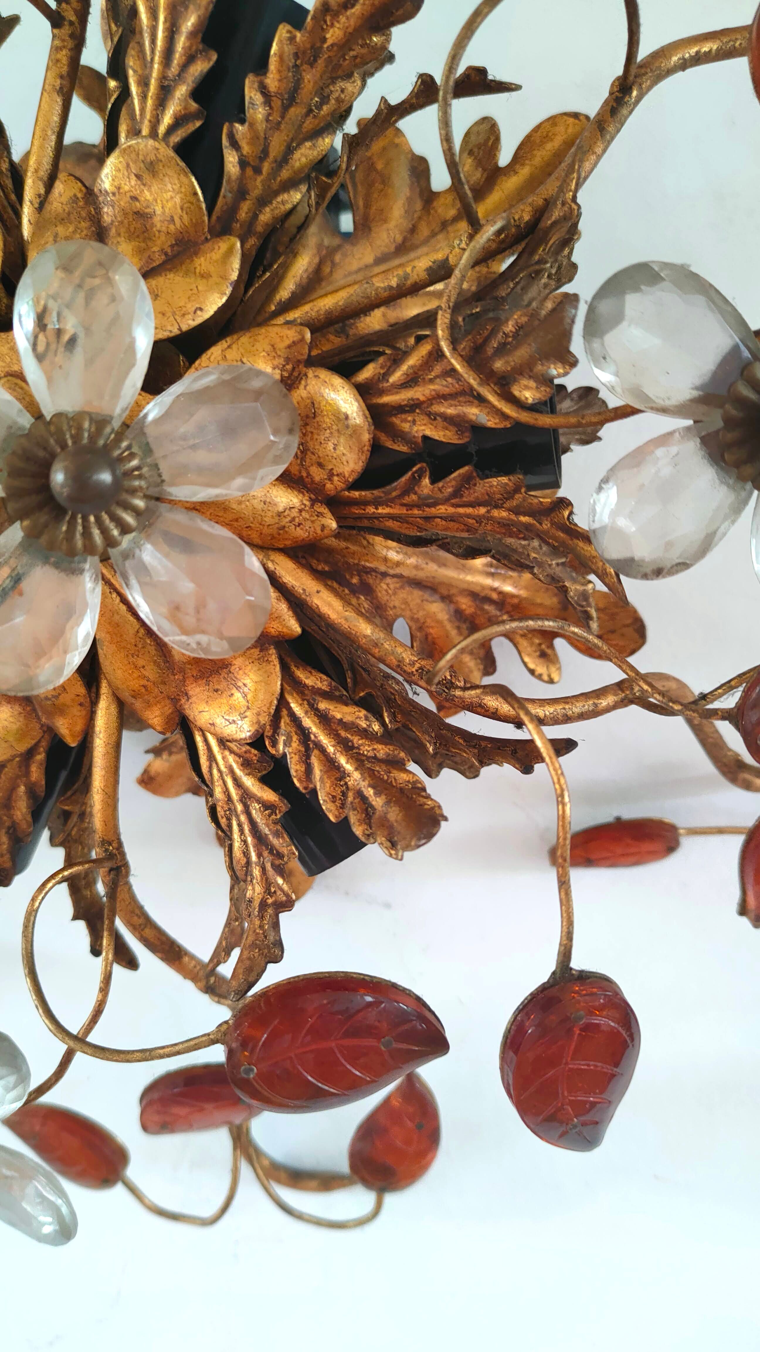 Wall lamp Maison Banci metal and glass of Murano design 70s