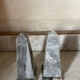 pair of obelisk bookends in marble Art Deco style