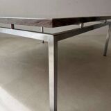 Mid-century coffee table natural stone chrome 1960s Netherlands