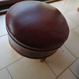 Old leather pouf