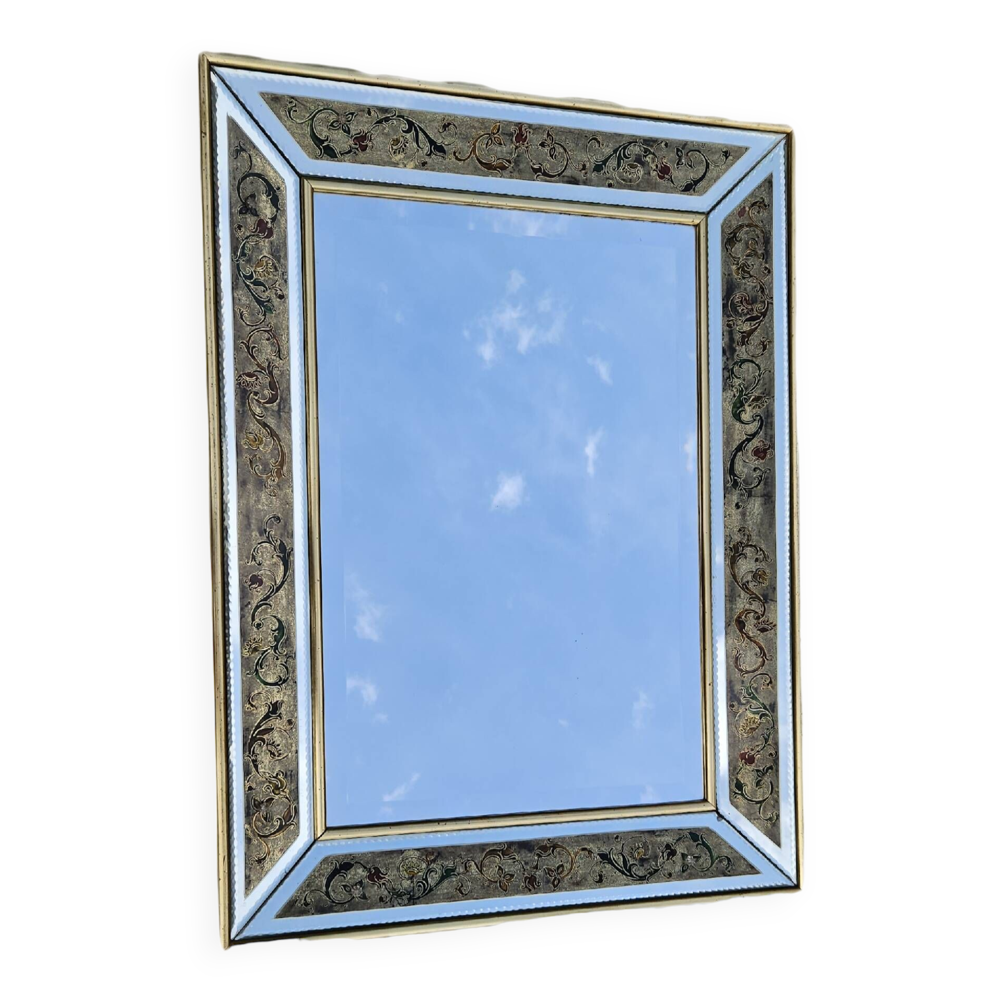 Miroir De Venise avec verre gravé decor floral