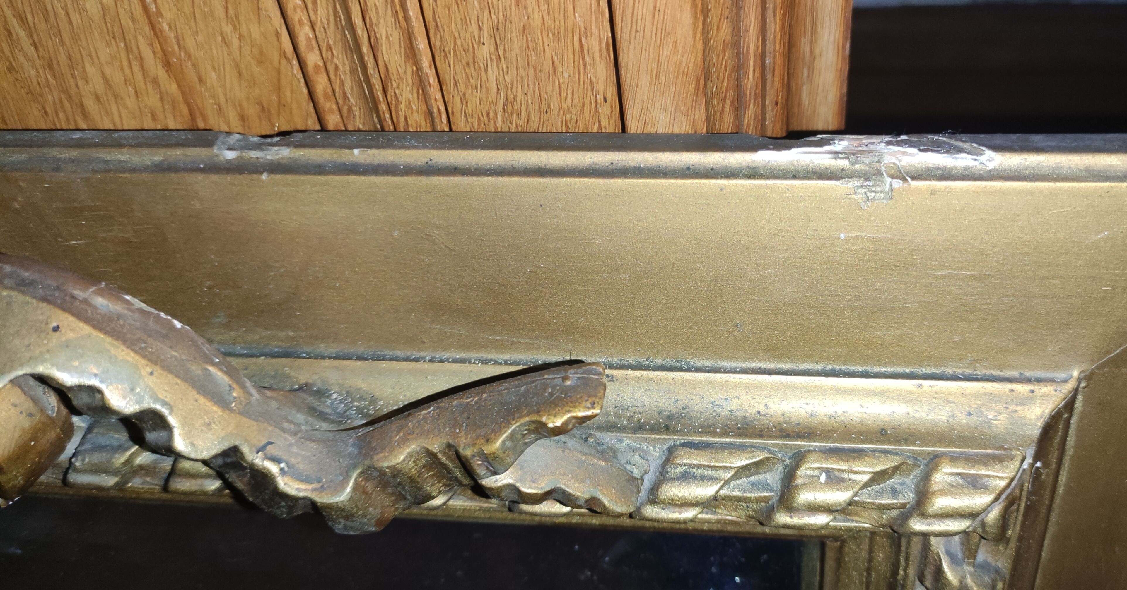 Old Large golden mirror/knot decoration 76x102cm