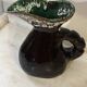 Sculptural pitcher Vallauris in glazed ceramic green and brown, France
