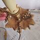 Small hand-held candle holder lamp in vintage gold metal