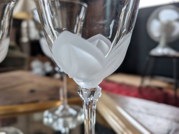 6 verres à pied Cristal d’Arques Folia – années 1970-1980