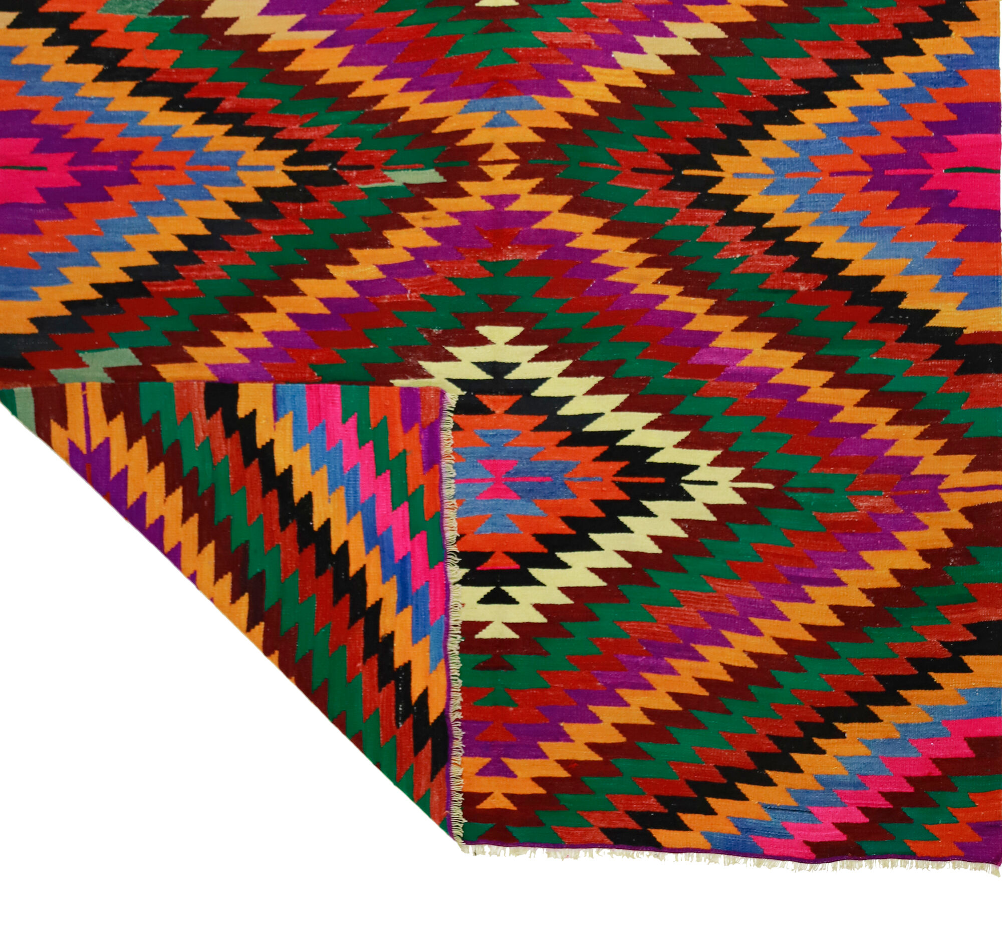 Anatolian handmade kilim rug 257 cm x 183 cm