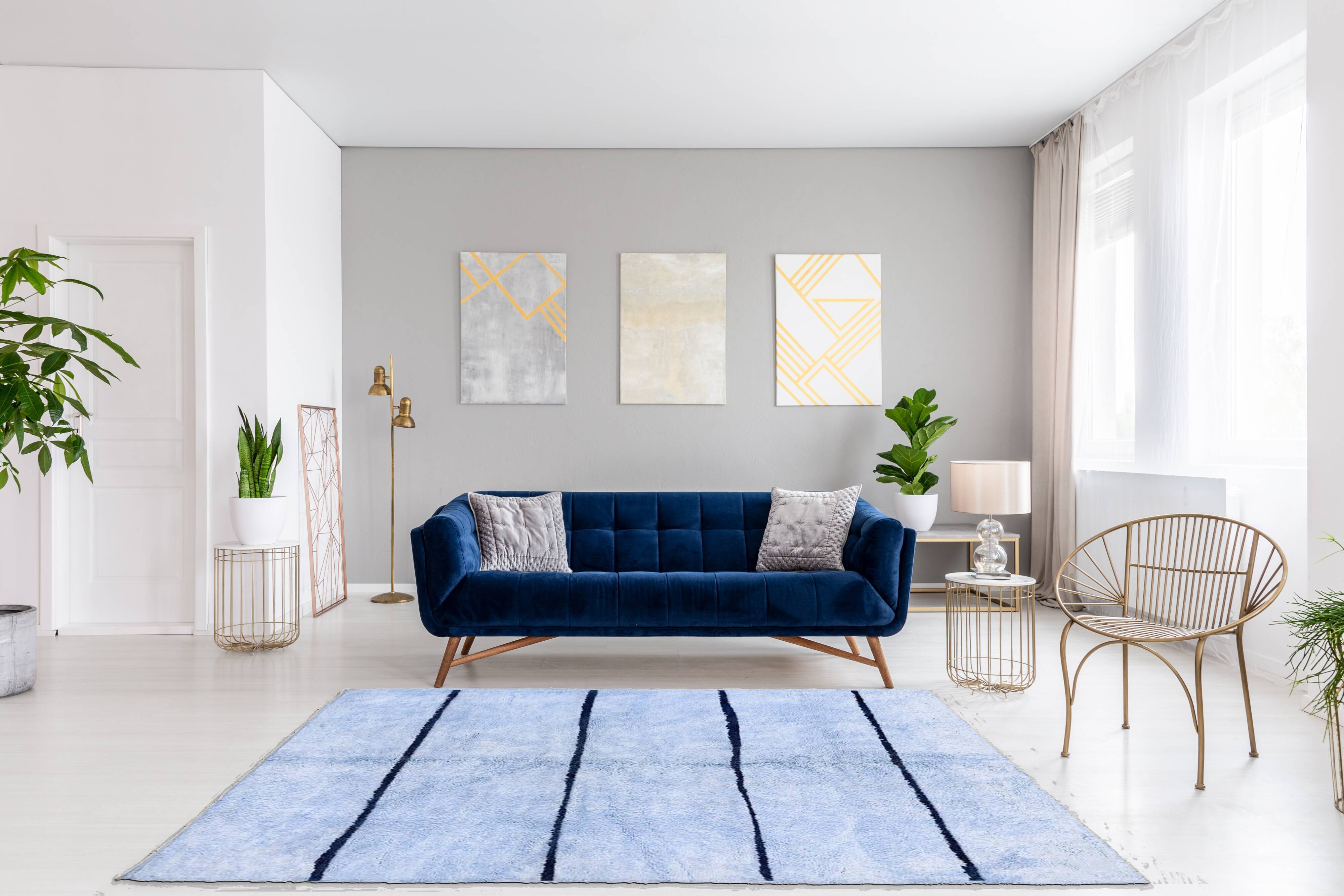 Modern Moroccan carpet blue