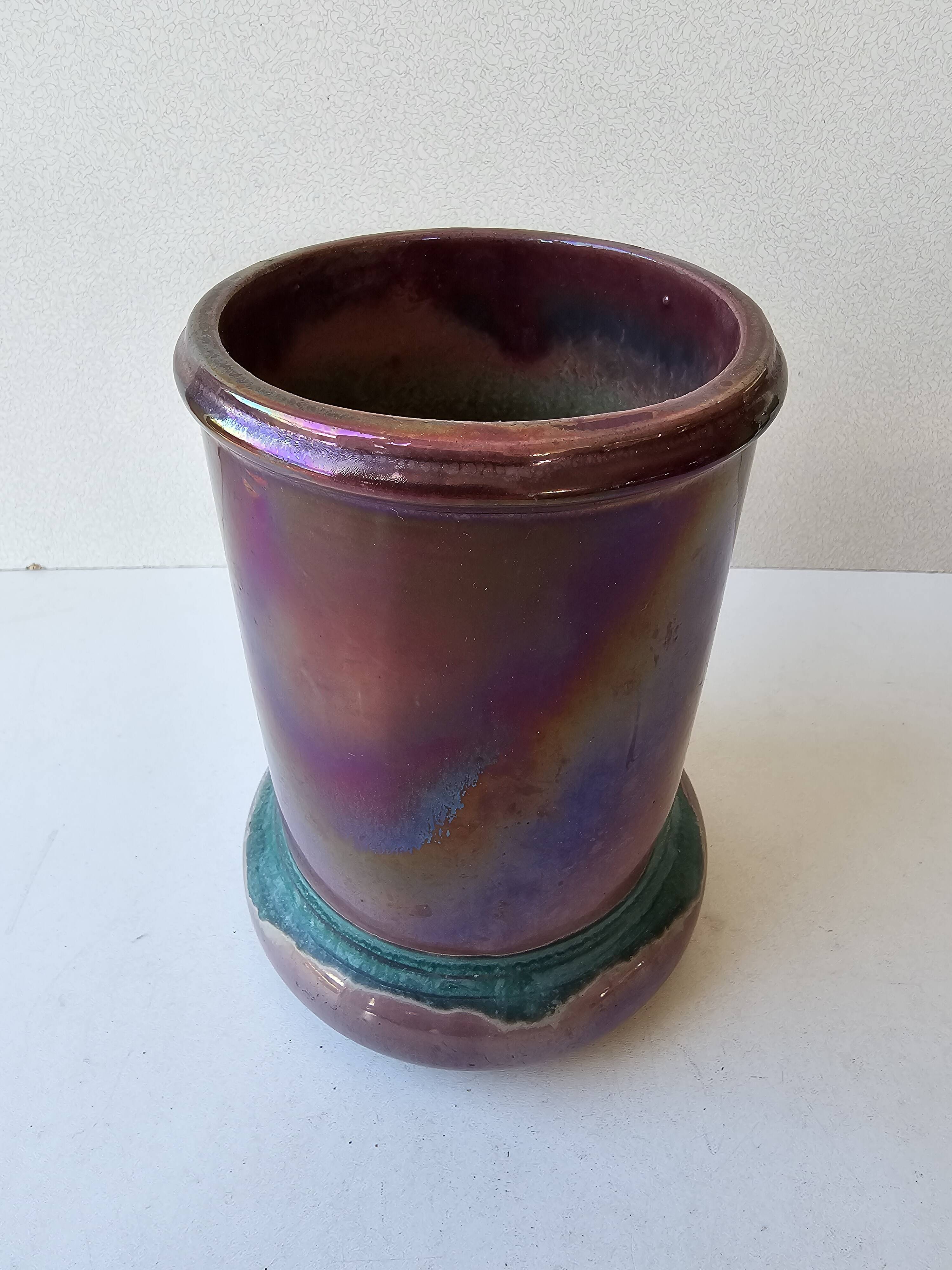 Ancient flamed stoneware vase from Rambervillers