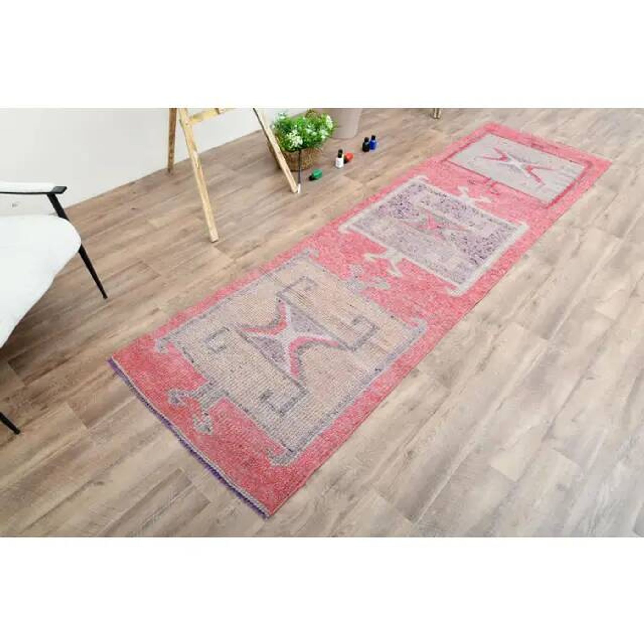 1970s Turkish Oushak Handmade Wool Cotton Brown Area Rug 90x320