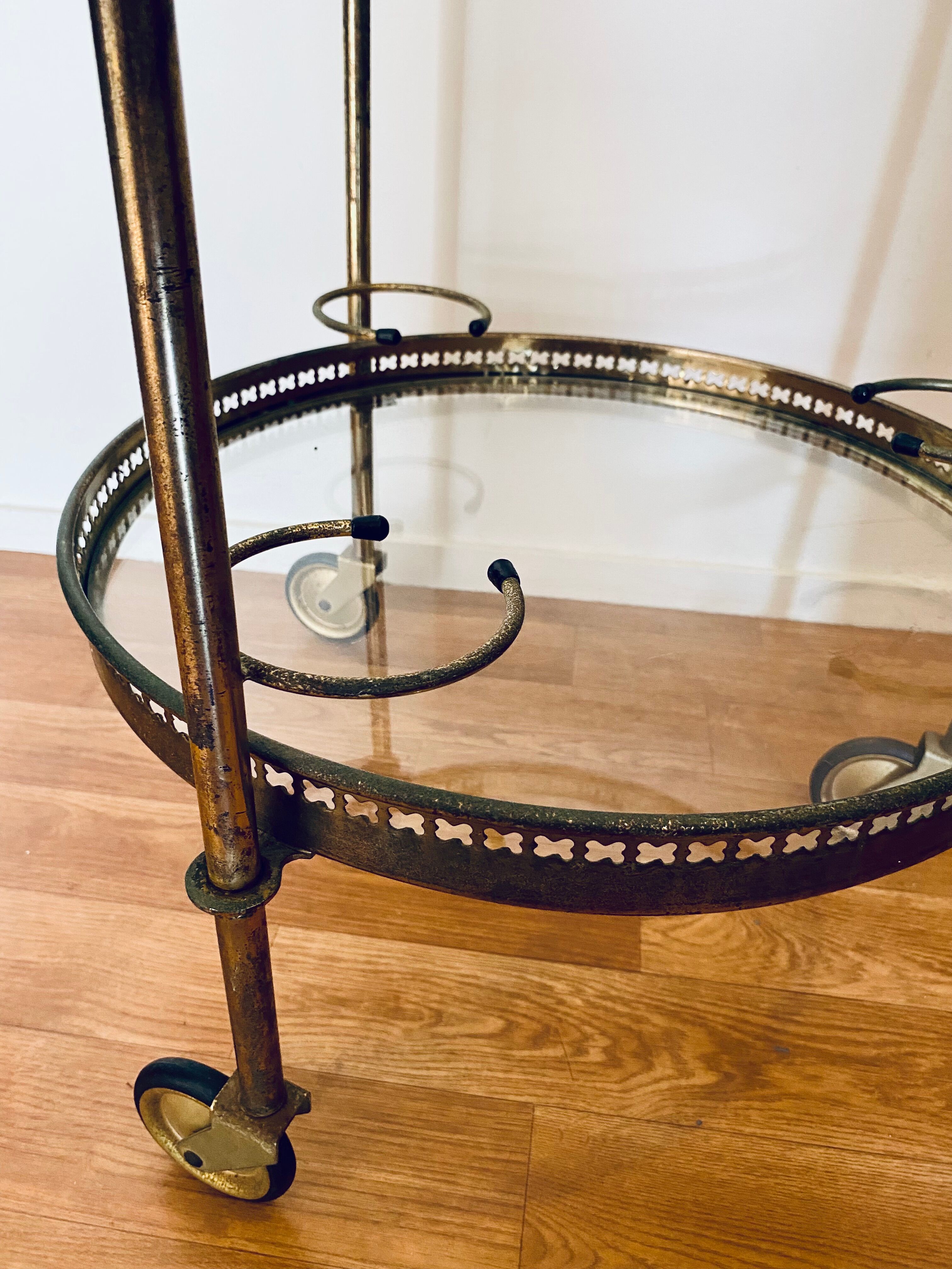 Glass and brass dessert