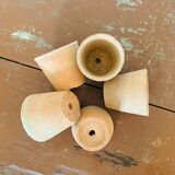 Lot of 5 terracotta pots circa 1930 graineterie