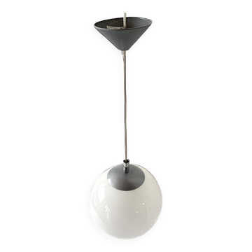 Vintage white opaline ball pendant light