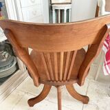American oak swivel armchair