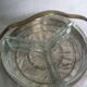 Aperitif platter, metal server and glass ramekins, Art Deco