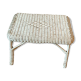 Vintage white rattan coffee table