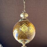Suspension boule en verre ambré