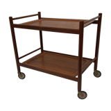 Serving trolley side table in teak veneer  1960