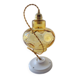 Amber faceted glass pendant light