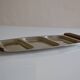 Plat de service vintage inox poignées teck made in Japan