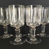 Set 6 cut crystal wine glasses
