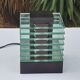 Demeter wood and glass lamp Maison Desny 1980