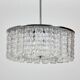 Glass and chrome chandelier