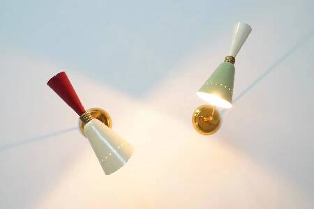Stilnovo, Pair of Italian Diabolo Wall Sconces