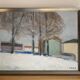 Small Vintage Modernism Painting Landscape, signed Rydholm