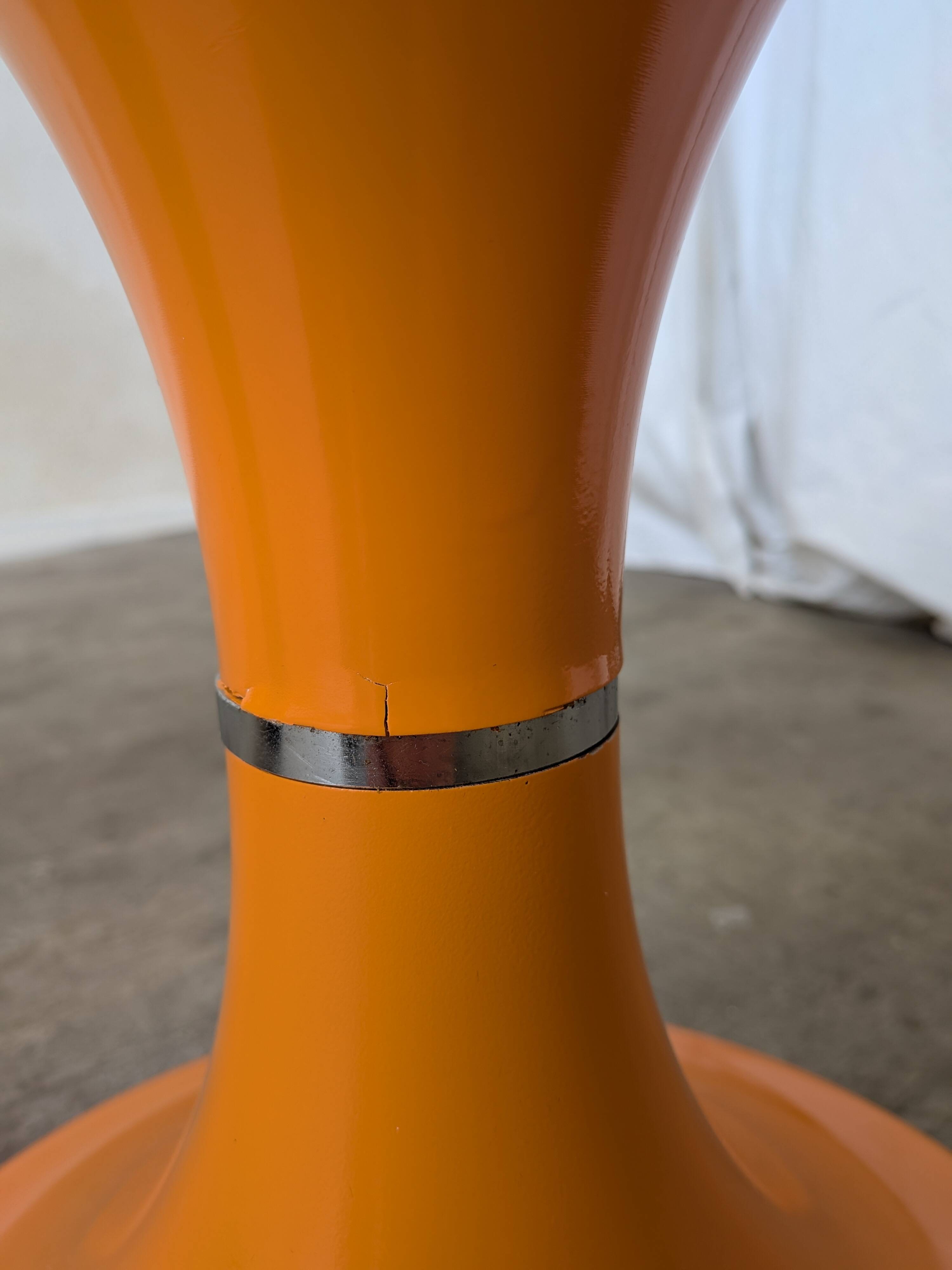 Orange Vintage Mushroom Stool “Jurček” by Meblo, 1960s – Space Age Retro