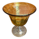 Empty Fruit Bowl Pocket Vase Transparent & Amber Vintage #D756