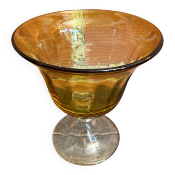 Coupe à Fruits Vide Poche Vase Verre Transparent & Ambré Vintage #D756