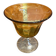 Empty Fruit Bowl Pocket Vase Transparent & Amber Vintage #D756