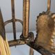 Sculptural Gilded Wrought Iron Fireplace Tool Set, 1960s