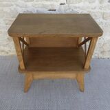 Light wood bedside table with crossbars, around 1960.