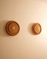 Rattan wall sconces