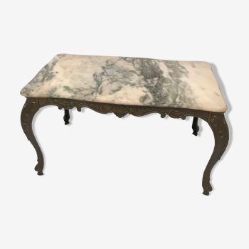 Table basse en marbre et laiton style Louis XV