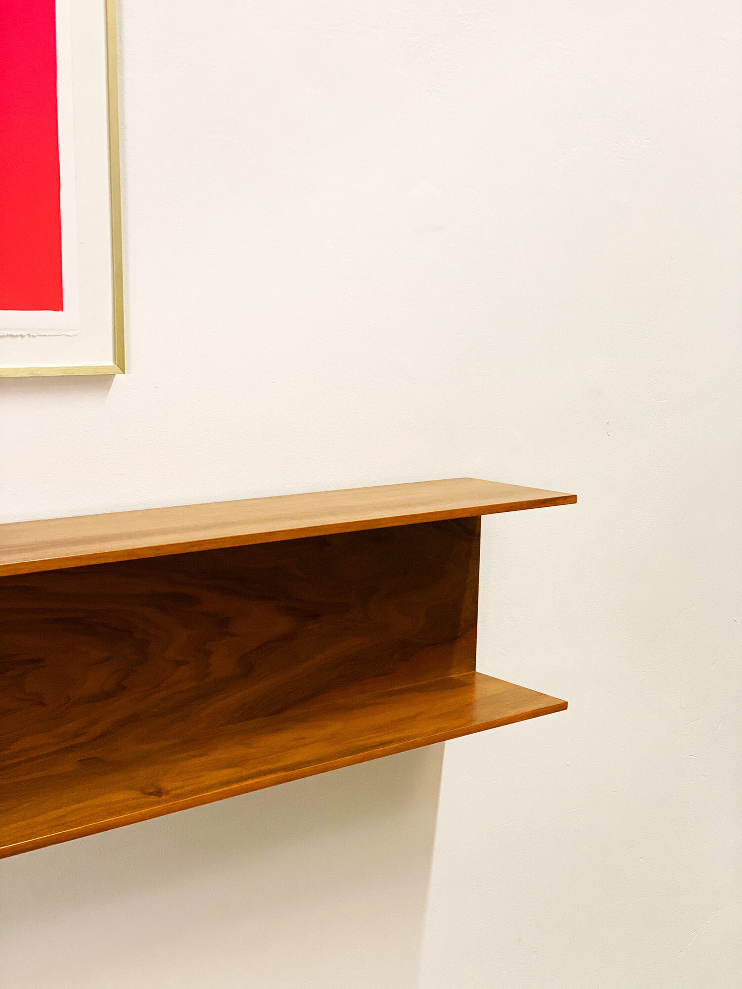Mid-Century Modern Teak wall-mounted shelf by Walter Wirz for Wilhelm Renz, 150cm, 1960s